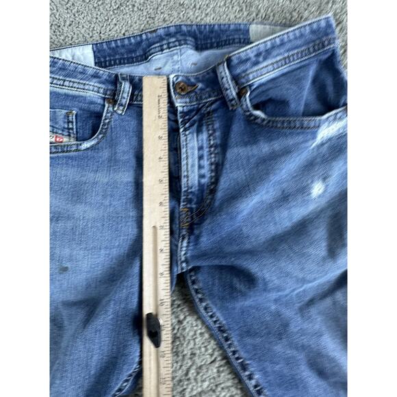 Diesel Thommer Jeans Mens 31 Blue Slim Skinny Distressed Denim Ripped Holes - Picture 8 of 15